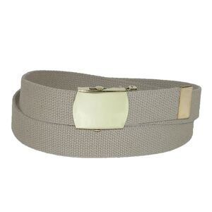 CTM Big & Tall Cotton Adjustable Belt with Brass Buckle
